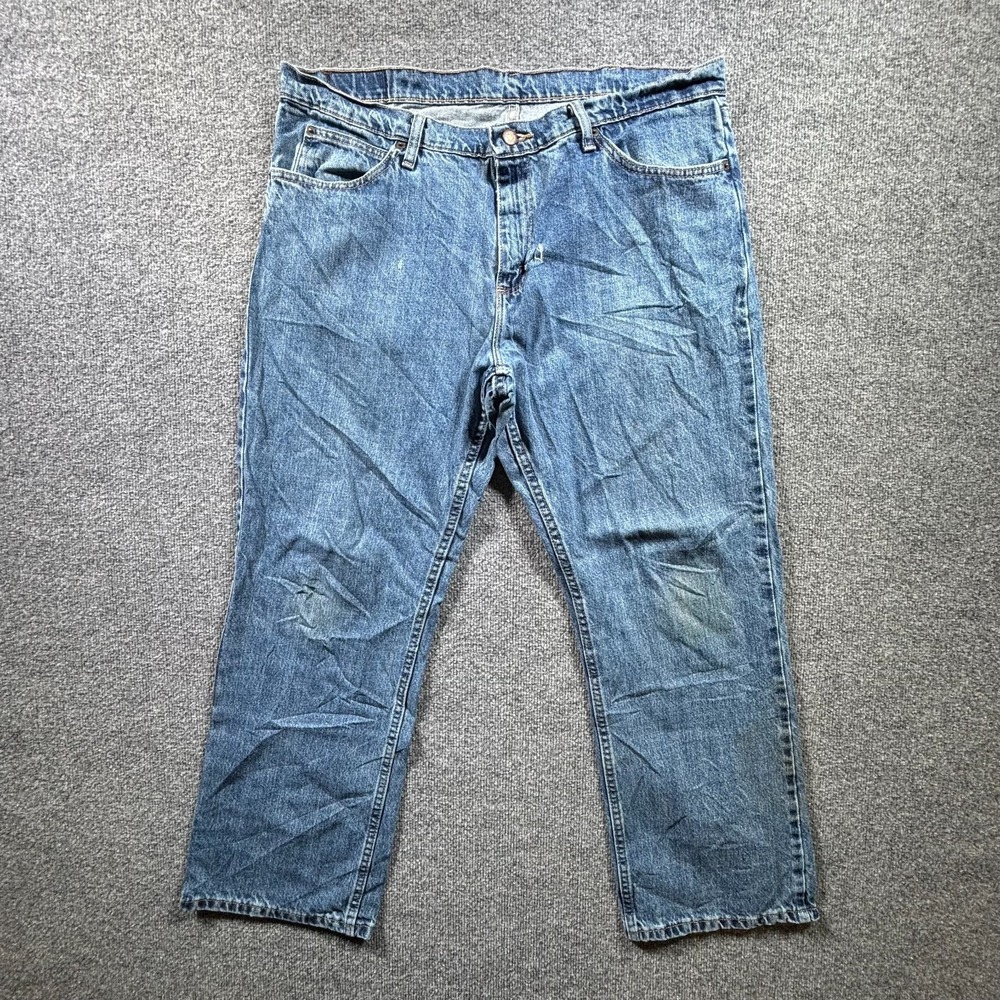 Rustler Jeans Men 38x30 Blue Denim Medium Wash Regular Fit Straight Leg Everyday